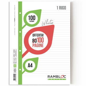 Ricambio A4 Rinforzato FSC 100 gr. Pacco da 4 Ricambi (400 pagine totali)