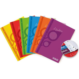 RAMBLOC Protect Quaderno A4 1 Rigo – 64 Pagine Carta 80 g/m² FSC – Preforato & Rinforzato – 6 Colori Assortiti